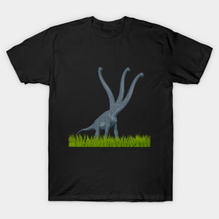 Three-necked dinosaur (grass edition) | Long neck dino T-Shirt